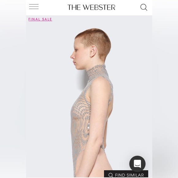 Mugler Beige and Gray Patterned Bodysuit - Picture 4 of 7